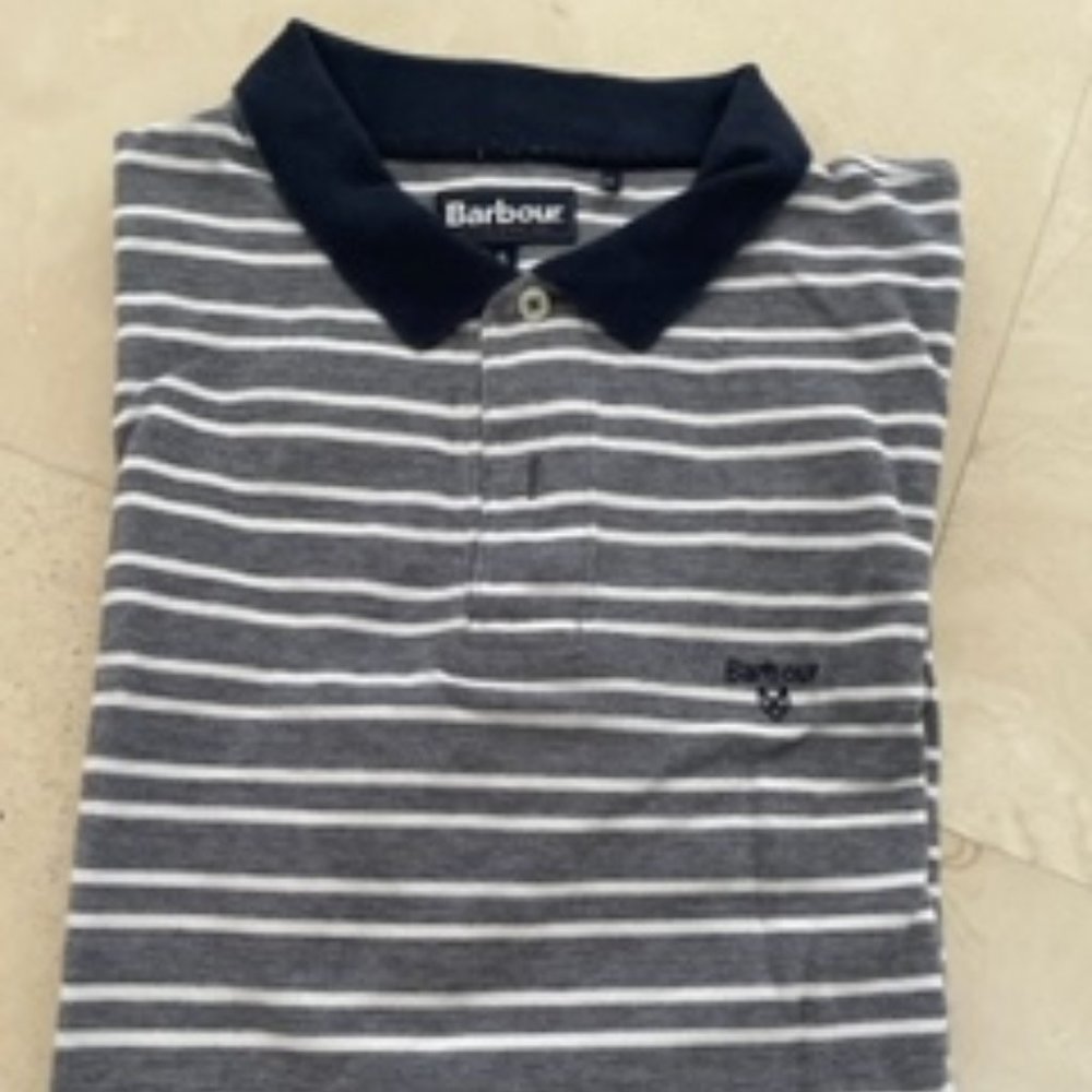 Men's Barbour Striped Collared Golf Shirt